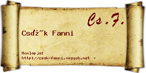 Csák Fanni névjegykártya