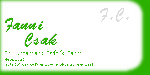 fanni csak business card